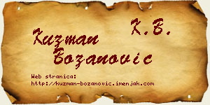 Kuzman Božanović vizit kartica